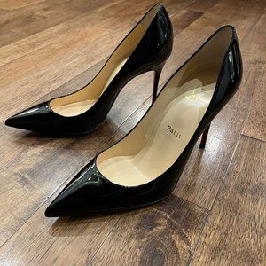 Christian Loubouin Black Decolette Heels